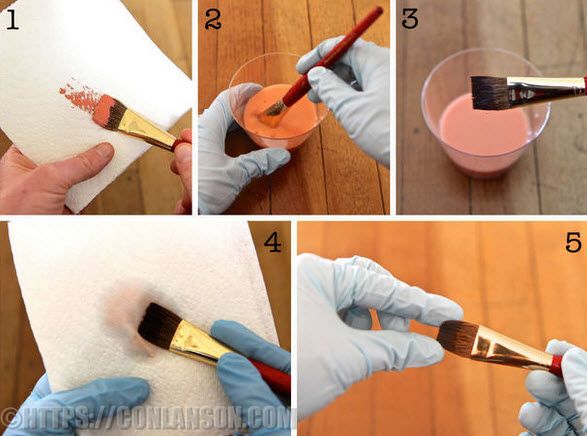 Top 3 cách làm sạch cọ sơn đơn giản - Làm sạch bằng dung môi vệ sinh sơn