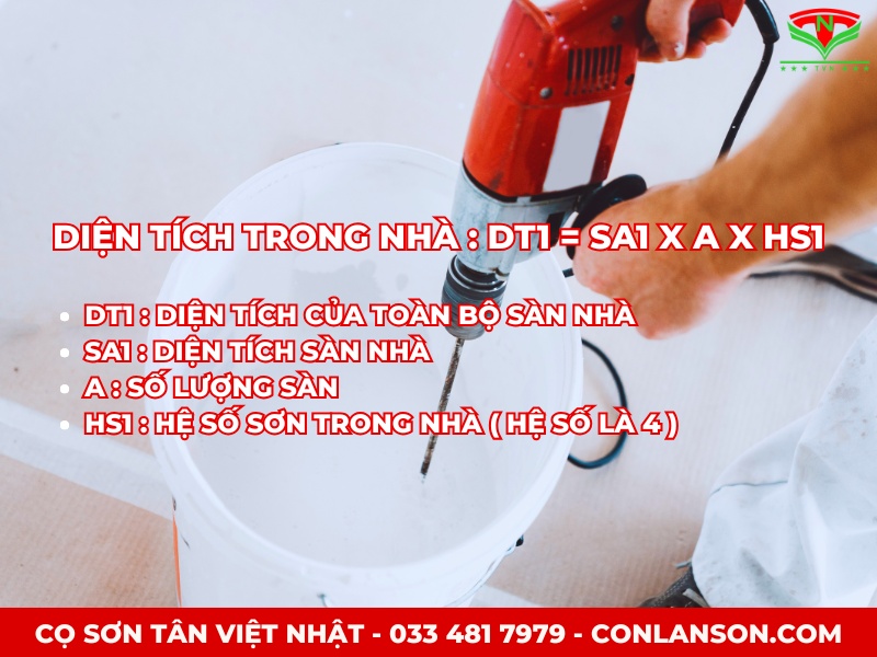 Công thức tính diện tích cần sơn