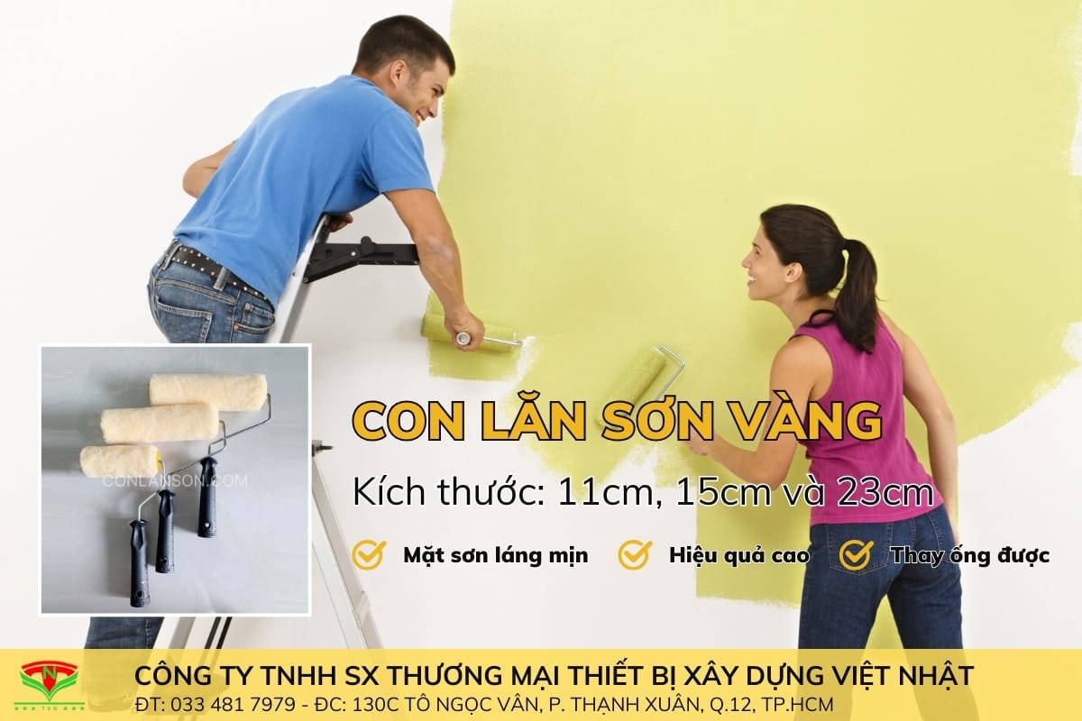 Con lăn sơn vàng Tân Việt Nhật